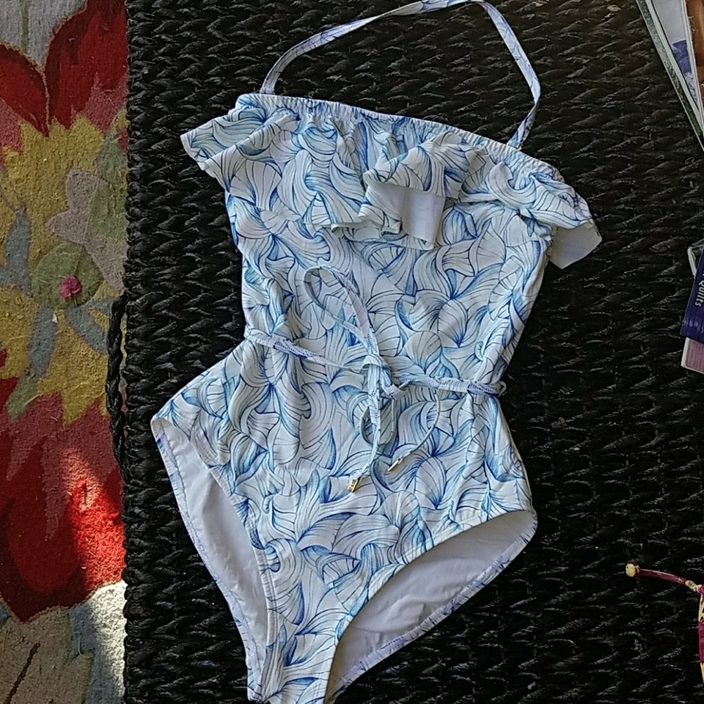 Tory Burch One piece Swimsuit Floral blue